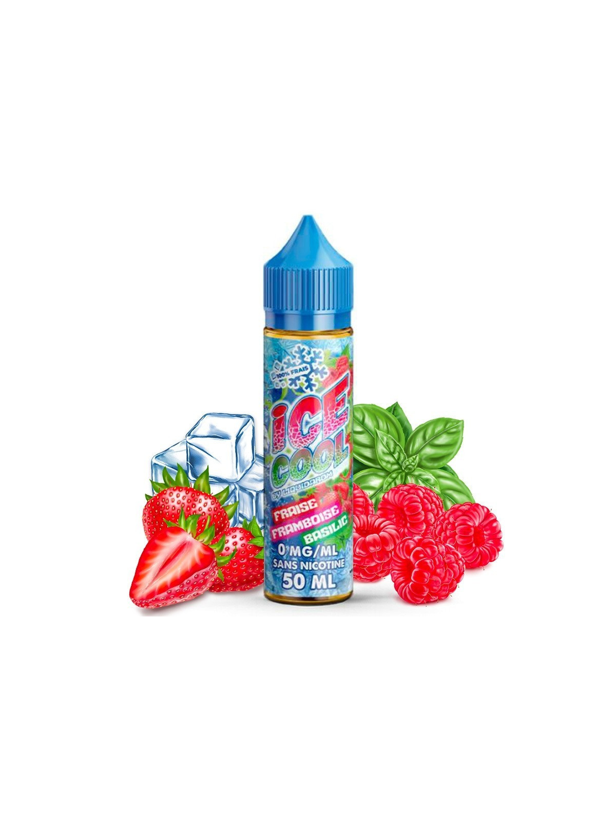 E LIQUIDE FRAISE FRAMBOISE BASILIC 50ML - ICE COOL--alavape.com