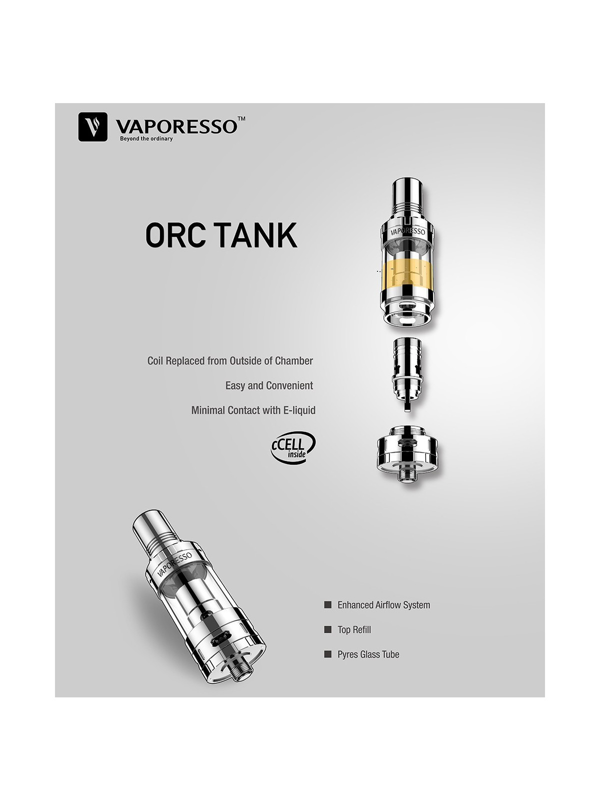 CLEAROMISEUR ORC TANK - VAPORESSO-Ecigarettes-alavape.com