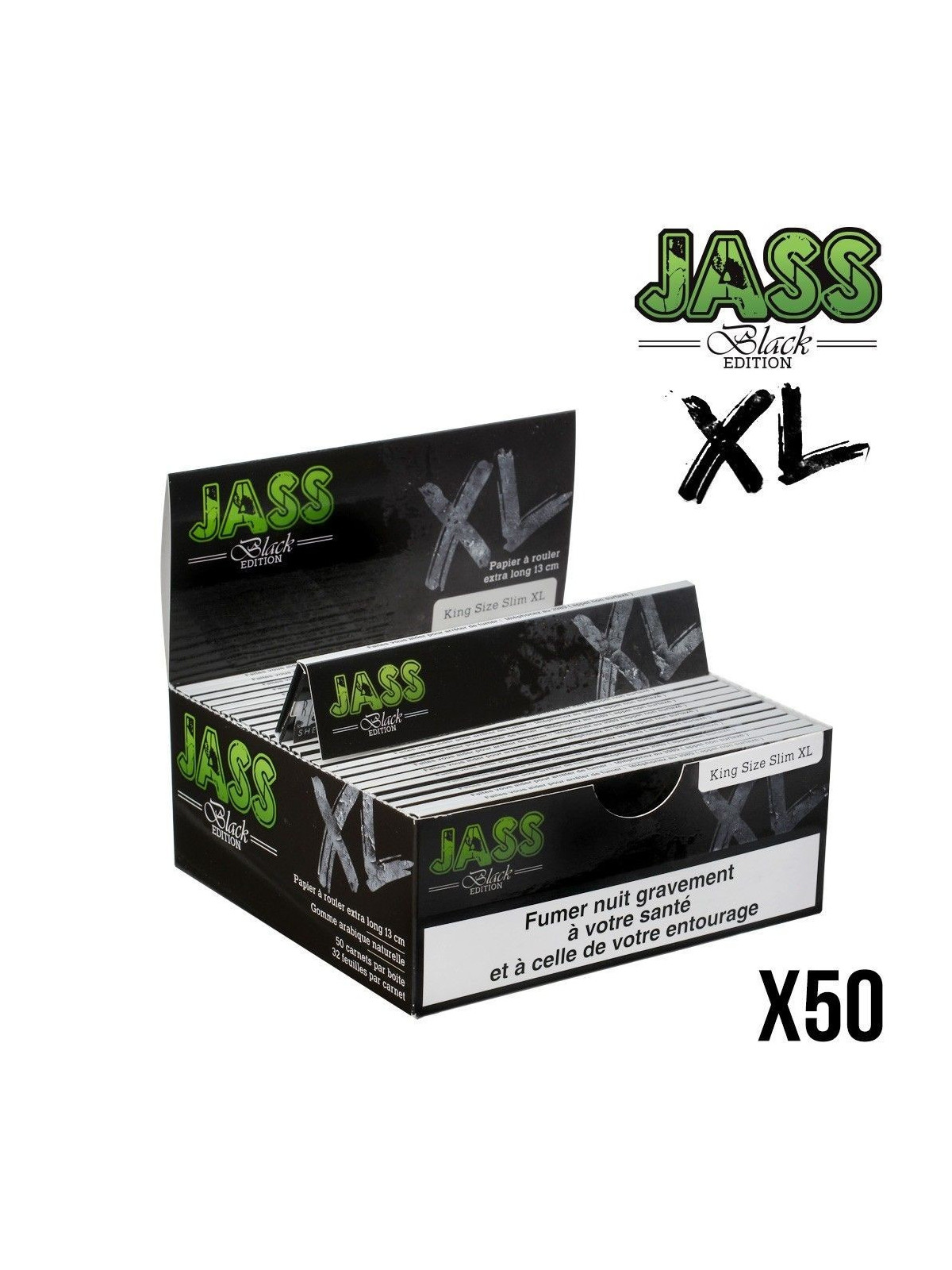 JASS BLACK EDITION XL SLIM / 50PCS FEUILLE A ROULER-Accessoires-alavape.com