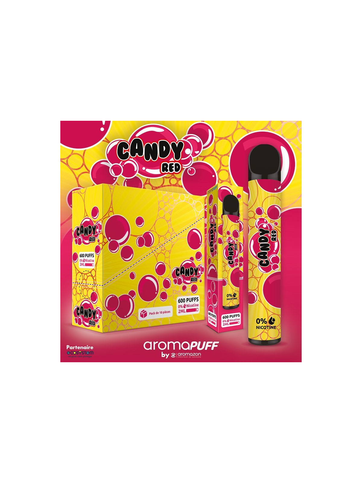 PUFF CANDY RED - AROMAPUFF-PUFFS-alavape.com