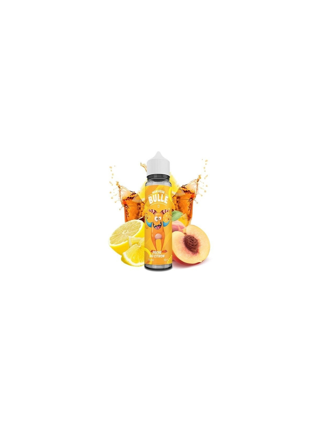 E LIQUIDE PÊCHE CITRON 50ML - MONSIEUR BULLE LIQUIDEO-Eliquides-alavape.com