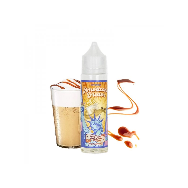 E LIQUIDE ICED LATTE CARAMEL 50ML AMERICAN DREAM - SAVOUREA-Eliquides-alavape.com