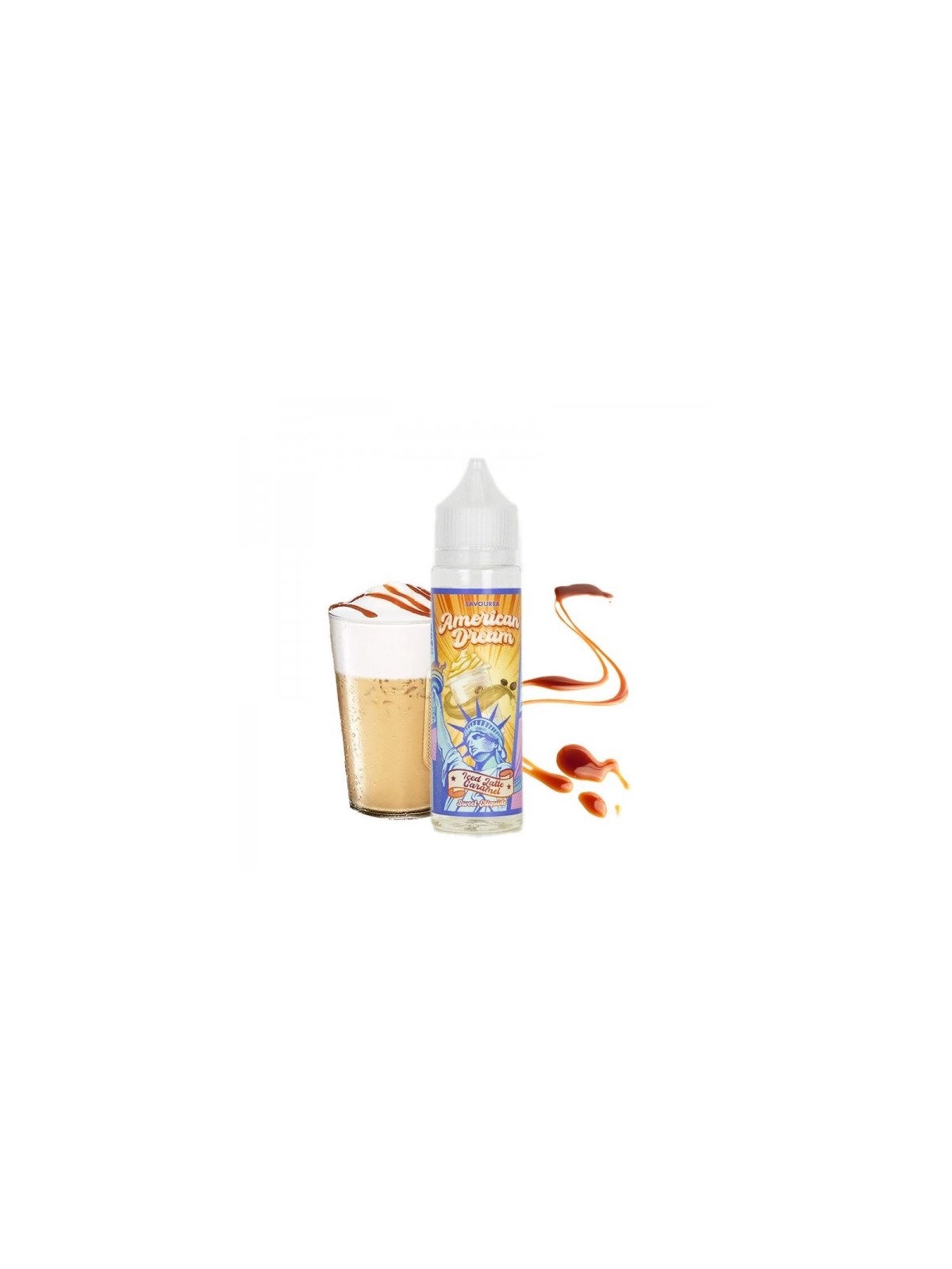 E LIQUIDE ICED LATTE CARAMEL 50ML AMERICAN DREAM - SAVOUREA-Eliquides-alavape.com