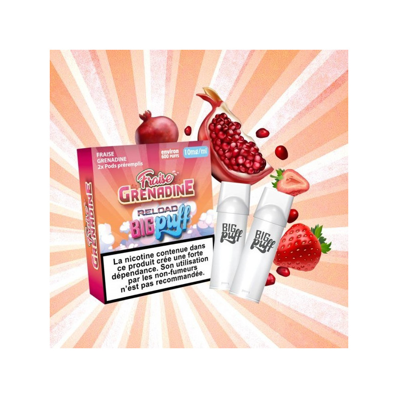 CARTOUCHES PUFF FRAISE GRENADINE / 2PCS - BIG PUFF RELOAD-PUFFS-alavape.com