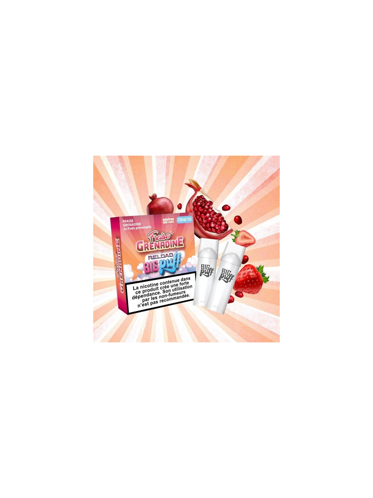 CARTOUCHES PUFF FRAISE GRENADINE / 2PCS - BIG PUFF RELOAD-PUFFS-alavape.com