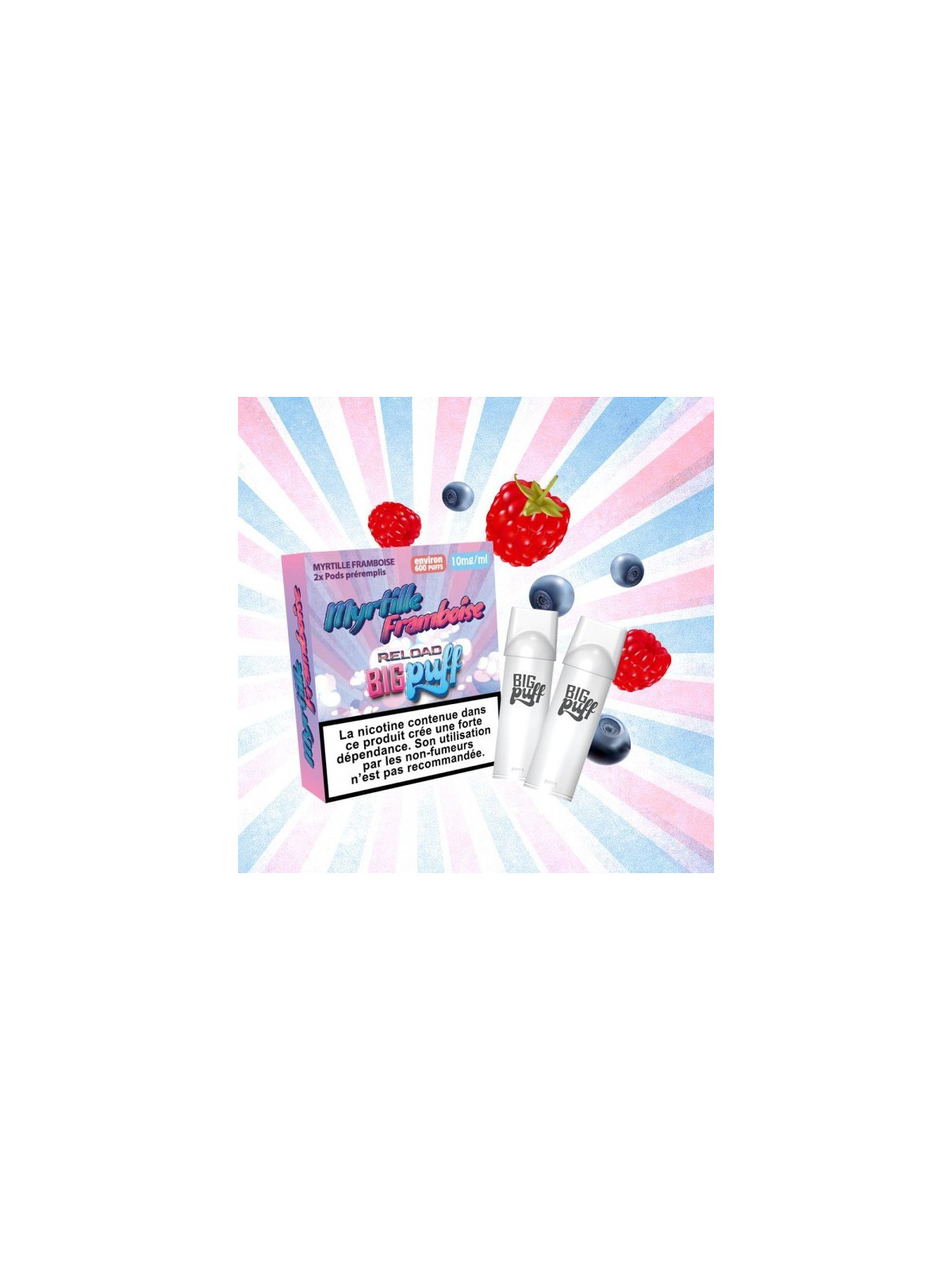 CARTOUCHES PUFF MYRTILLE FRAMBOISE / 2PCS - BIG PUFF RELOAD-PUFFS-alavape.com