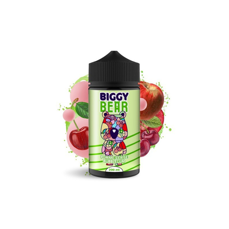 E LIQUIDE POMME CERISE BUBBLE GUM 200ML - BIGGY BEAR-Eliquides-alavape.com