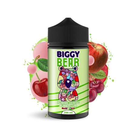 E LIQUIDE POMME CERISE BUBBLE GUM 200ML - BIGGY BEAR-Eliquides-alavape.com