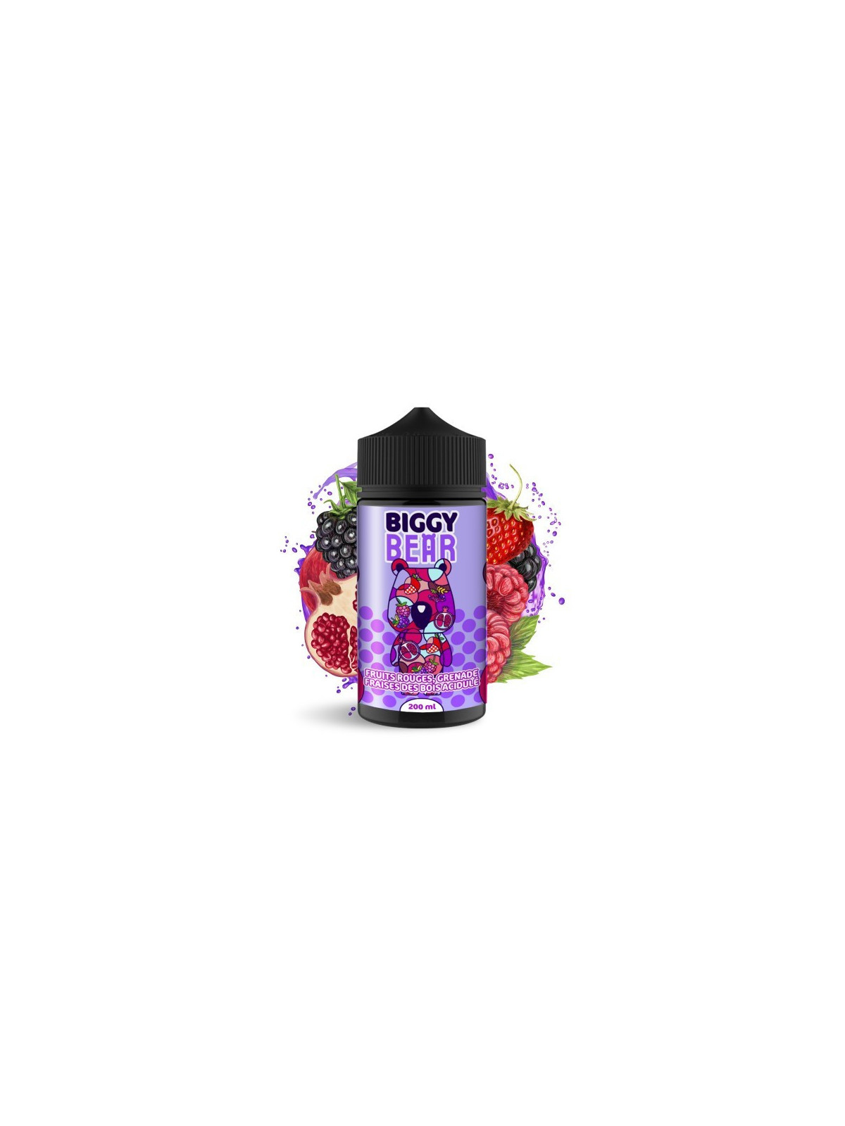 E LIQUIDE FRUITS ROUGES GRENADE FRAISE DES BOIS ACIDULÉE 200ML - BIGGY BEAR-Eliquides-alavape.com