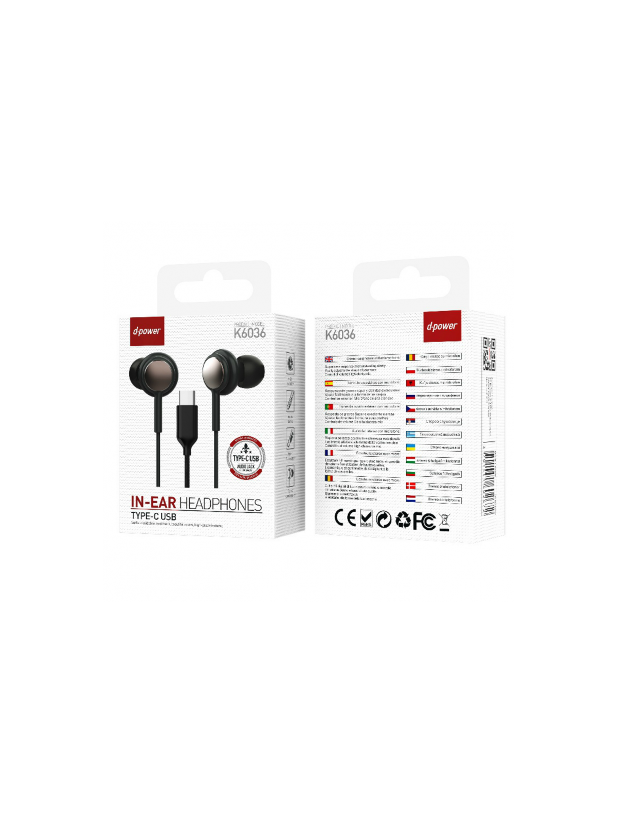 ECOUTEUR PRISE TYPE-C K6036 - D-POWER-Accessoires-alavape.com