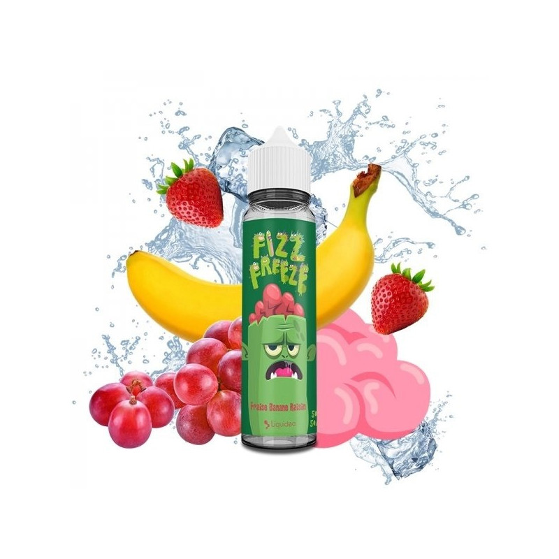 E-LIQUIDE FIZZ AND FREEZE FRAISE BANANE RAISIN 50ML - LIQUIDEO