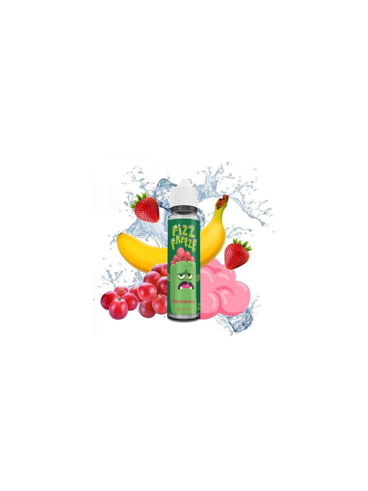 E-LIQUIDE FIZZ AND FREEZE FRAISE BANANE RAISIN 50ML - LIQUIDEO