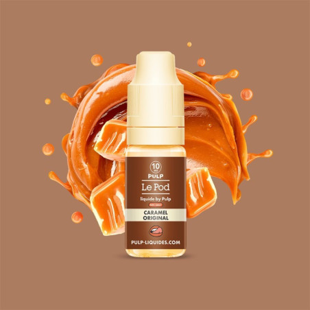 E-LIQUIDE LE POD LIQUIDE CARAMEL ORIGINAL SELS DE NICOTINE 10ML - PULP