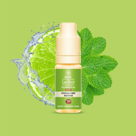 E-LIQUIDE LE POD LIQUIDE CITRON VERT MENTHE SELS DE NICOTINE 10ML - PULP