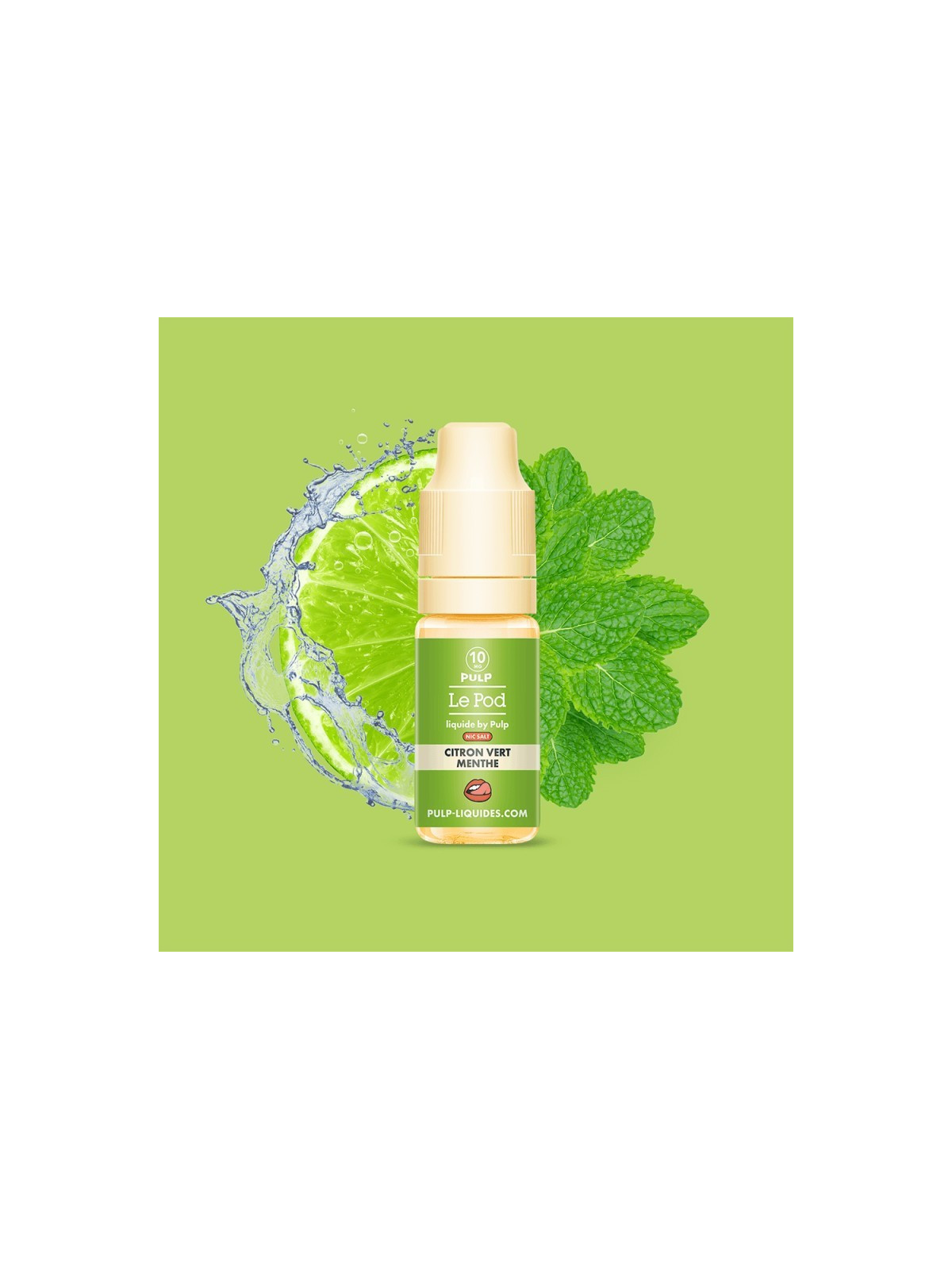E-LIQUIDE LE POD LIQUIDE CITRON VERT MENTHE SELS DE NICOTINE 10ML - PULP