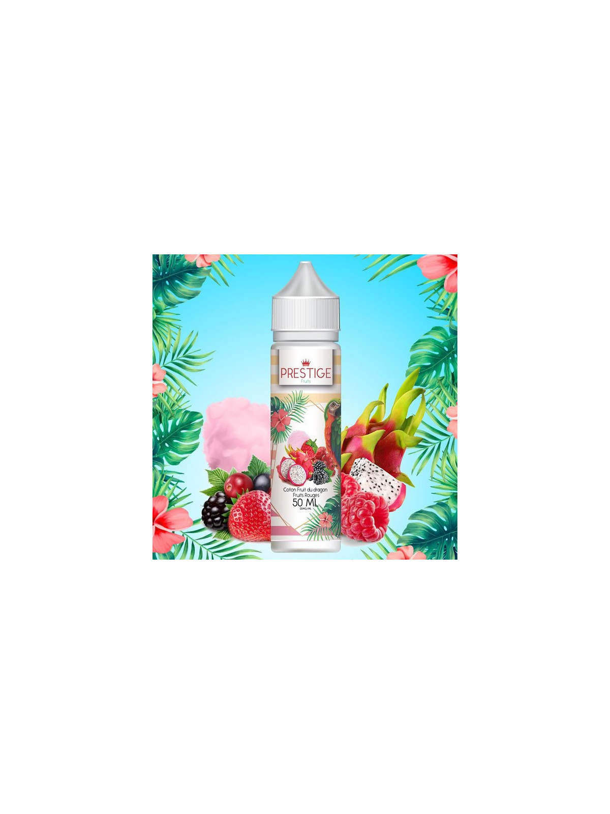 E-LIQUIDE PRESTIGE FRUITS COTTON CANDY FRUIT DU DRAGON FRUITS ROUGES 50ML - VAPE CONNECTION