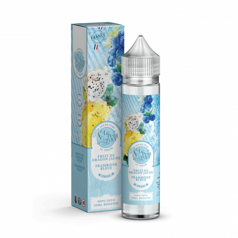 E-LIQUIDE LE PETIT VERGER FRAIS FRUIT DU DRAGON JAUNE FRAMBOISE BLEUE 50ML - SAVOUREA