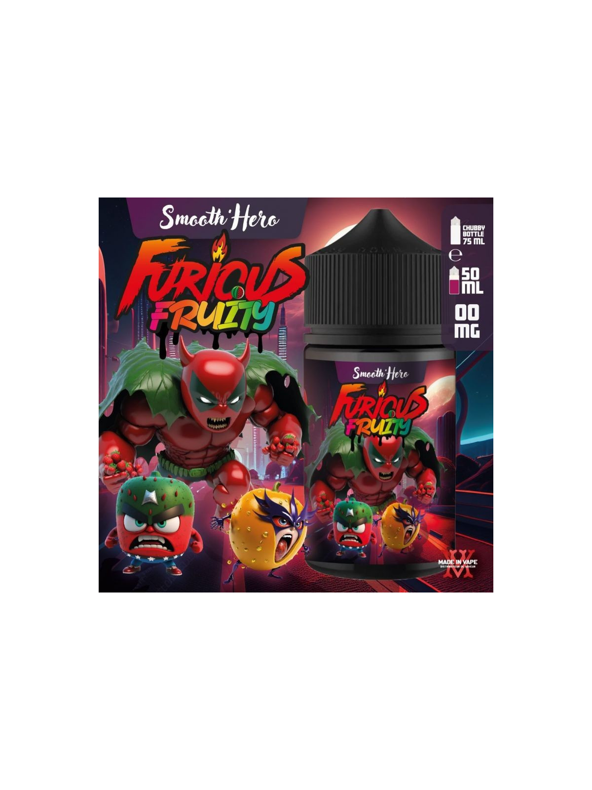 E-LIQUIDE FURIOUS FRUITY SMOOTH'HERO 50ML - MADE IN VAPE