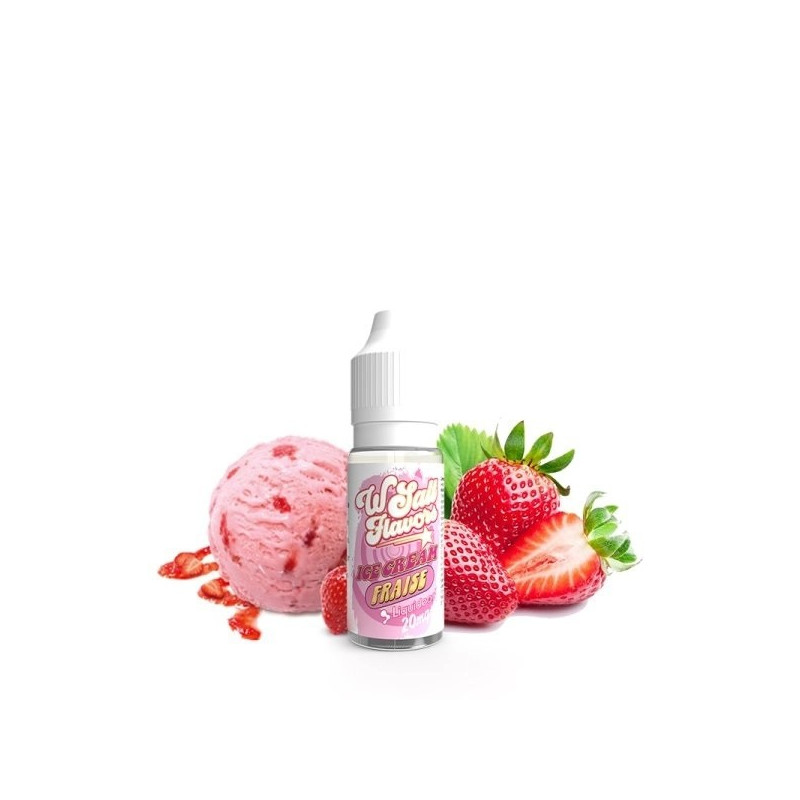 E-LIQUIDE WSALT FLAVORS ICE CREAM FRAISE SELS DE NICOTINE 10ML - LIQUIDEO