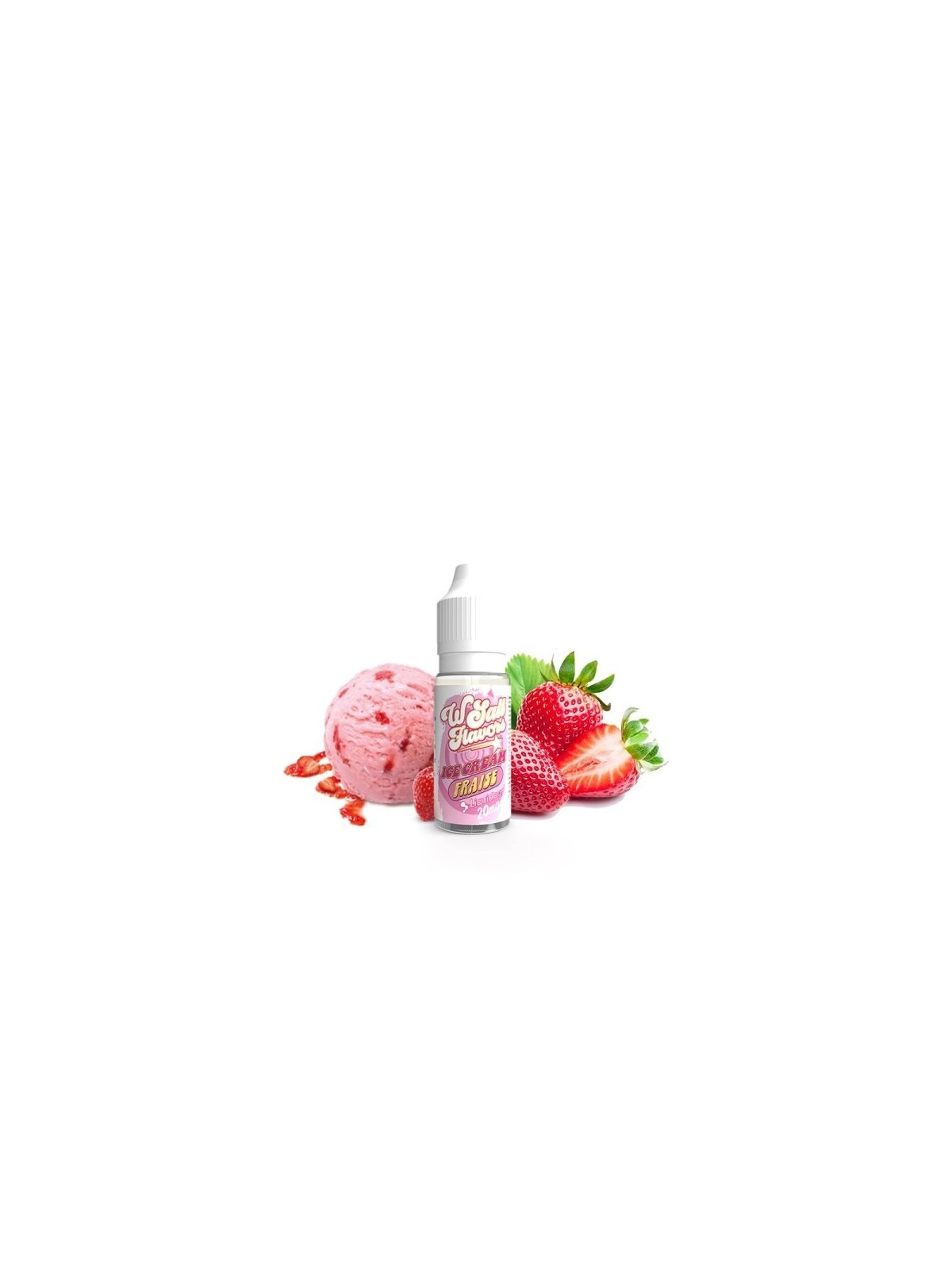 E-LIQUIDE WSALT FLAVORS ICE CREAM FRAISE SELS DE NICOTINE 10ML - LIQUIDEO
