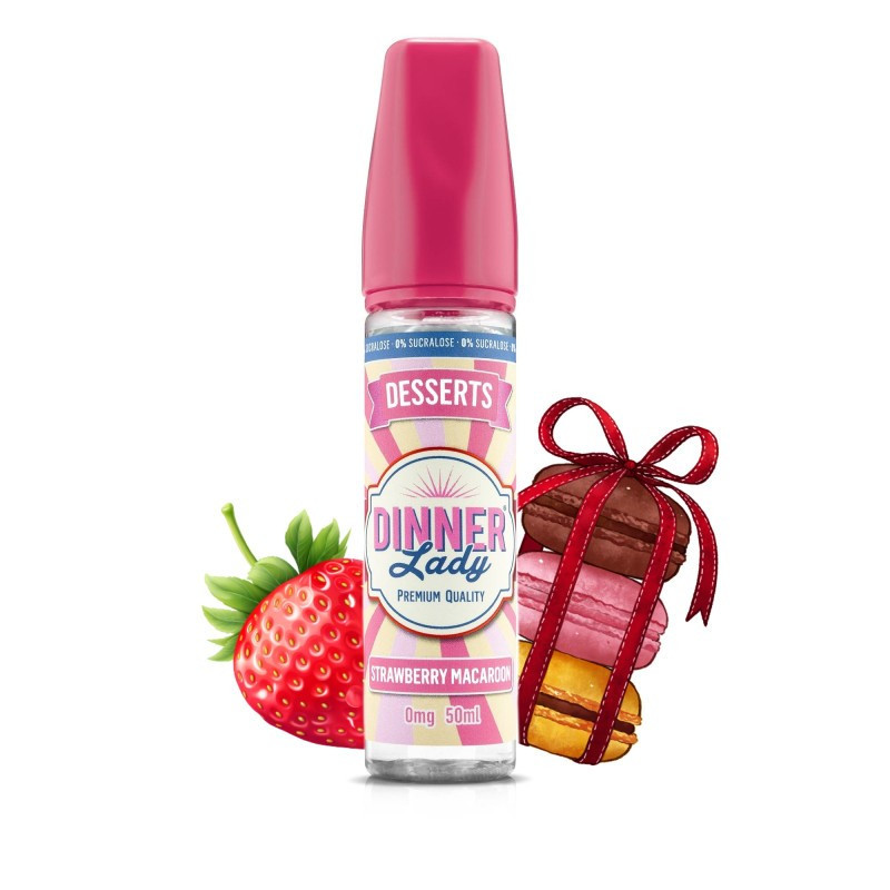 E-LIQUIDE STRAWBERRY MACARON 50ML - DINNER LADY