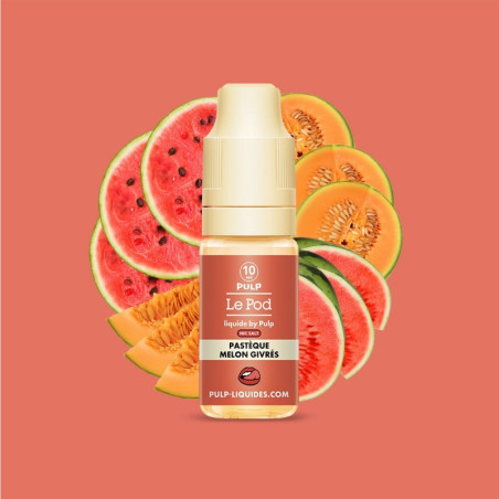 E-LIQUIDE LE POD LIQUIDE PASTÈQUE MELON GLACÉS SELS DE NICOTINE 10ML - PULP