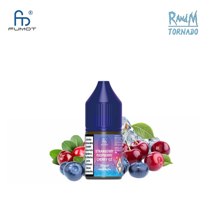 E-LIQUIDE TORNADO FUMOT STRAWBERRY RASPBERRY CHERRY ICE SELS DE NICOTINE 10ML - RANDM