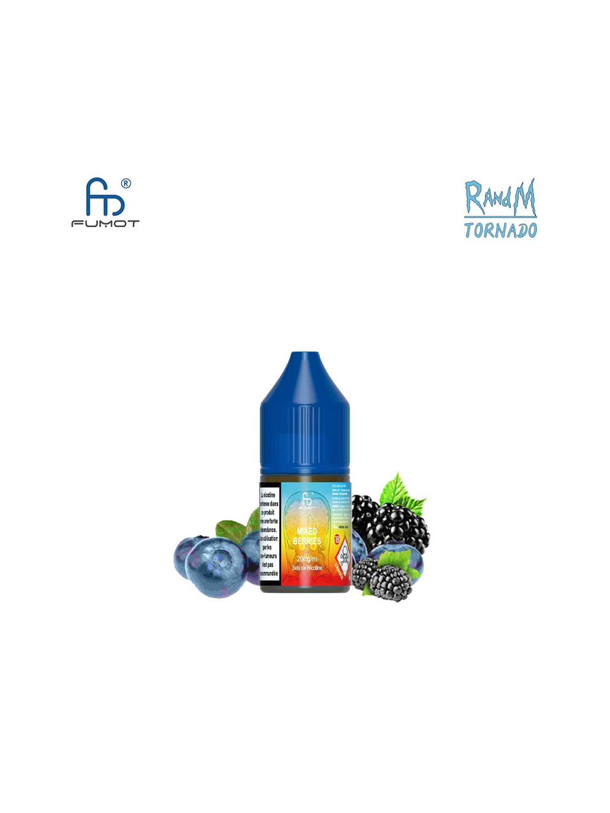E-LIQUIDE TORNADO FUMOT MIXED BERRIES SELS DE NICOTINE 10ML - RANDM