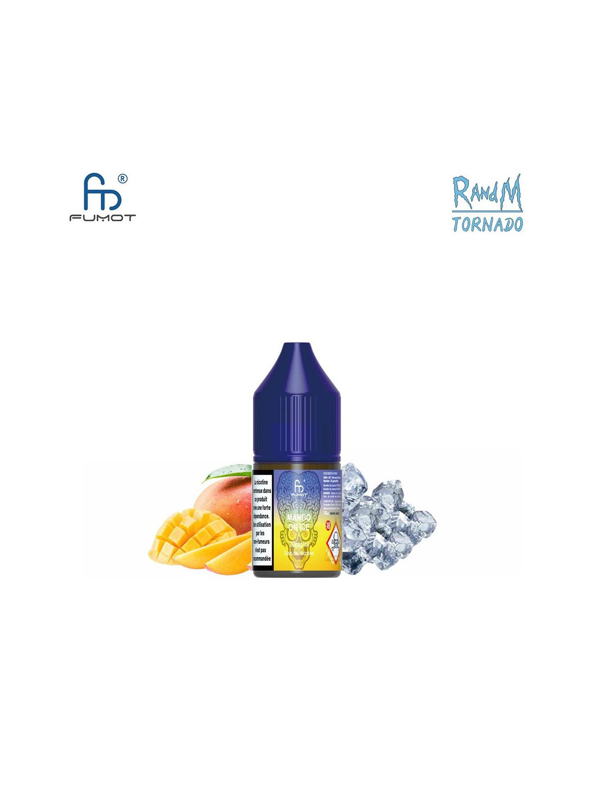 E-LIQUIDE TORNADO FUMOT MANGO ON ICE SELS DE NICOTINE 10ML - RANDM