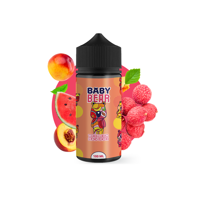 E-LIQUIDE WATERMELON PEACH LYCHEE 100ML - BABY BEAR