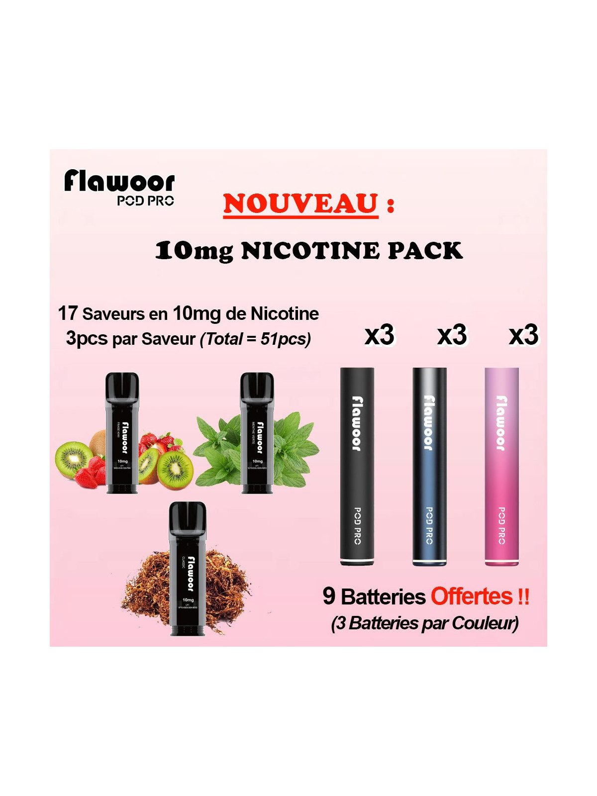 FLAWOOR Pack 10Mg De Nicotine