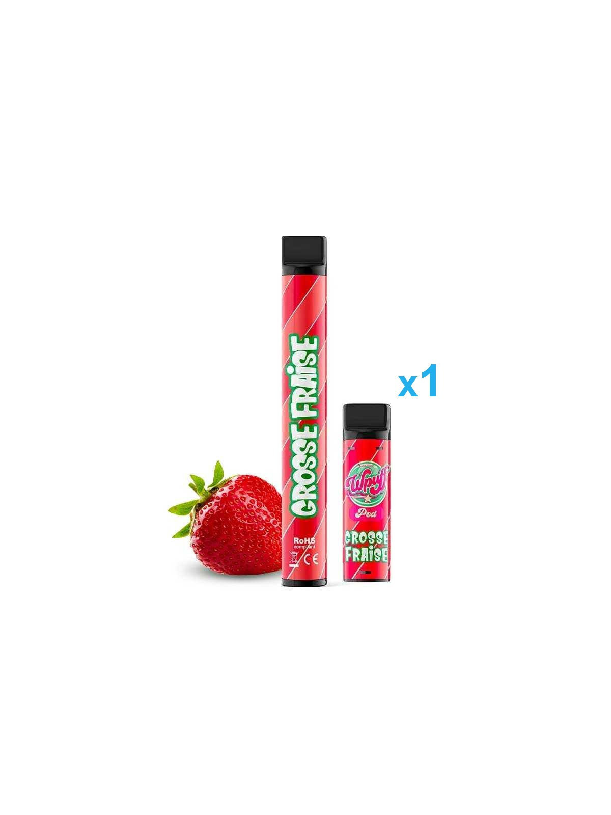 LIQUIDEO Kit Grosse Fraise (1Bat + 1Pod) - Wpuff 600