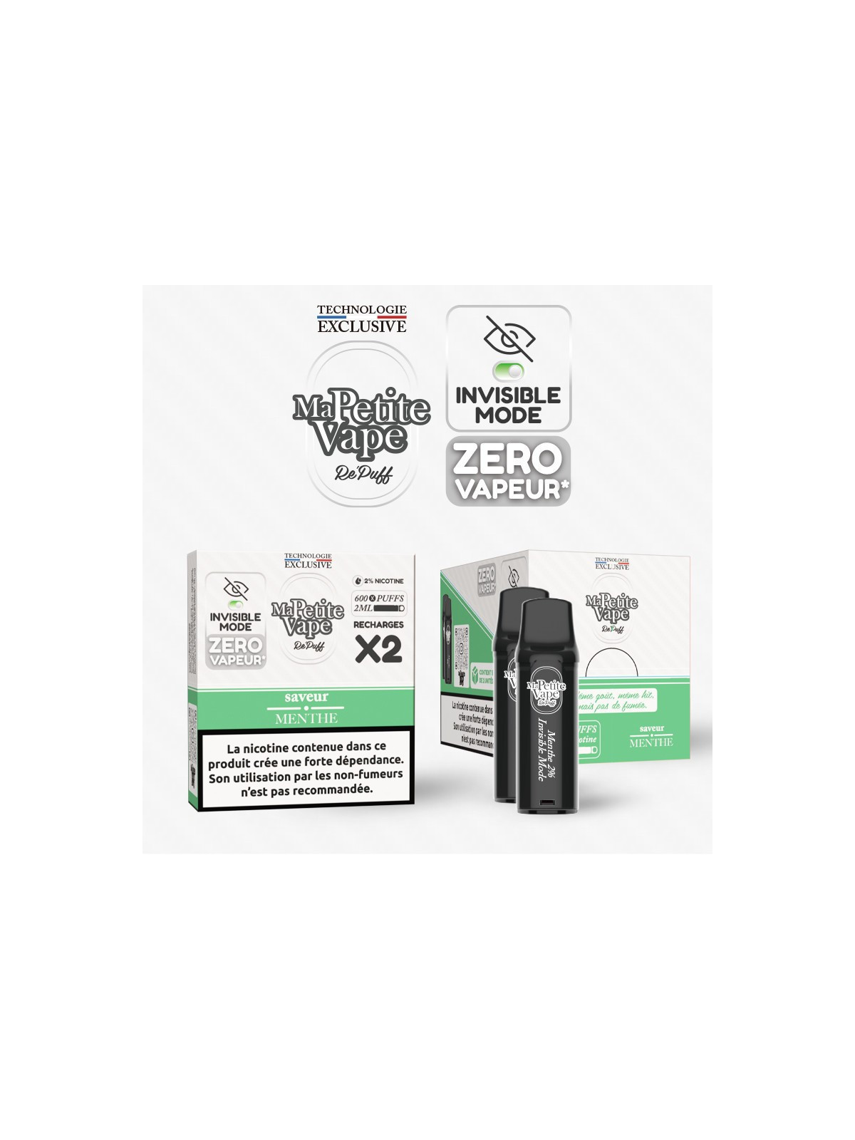 MA PETITE VAPE Cartouche Menthe /2Pcs
