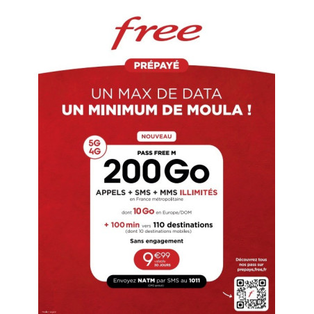 FREE MOBILE Cartes Sim Free Prépayé / 10Pcs