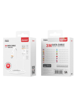 D-POWER Câble Micro USB 3M Charge Rapide 3A