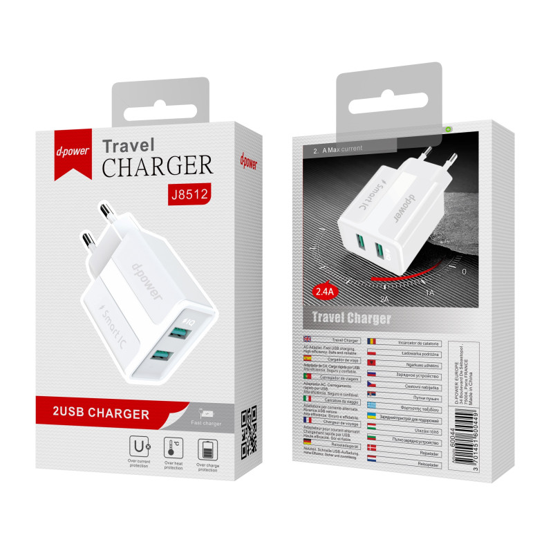 D-POWER Chargeur 2 USB 2.4A