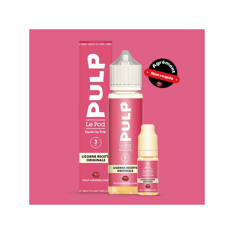 Pack 60ml Licorne Recette Originale Le Pod Liquide By Pulp - Packs…