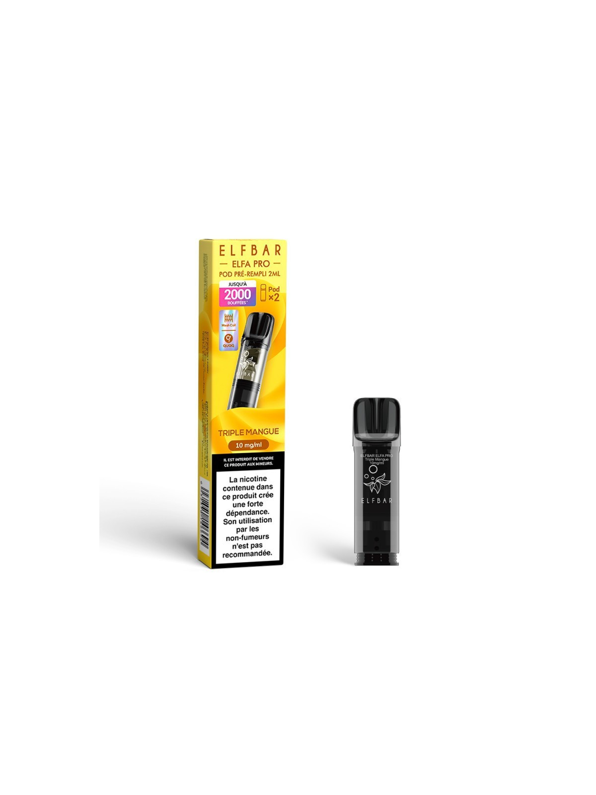 ELFBAR 600 Cartouche Triple Mangue / 2Pcs Elfa Pro ELFBAR