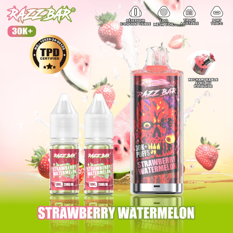 Razz Bar Strawberry Watermelon 30K