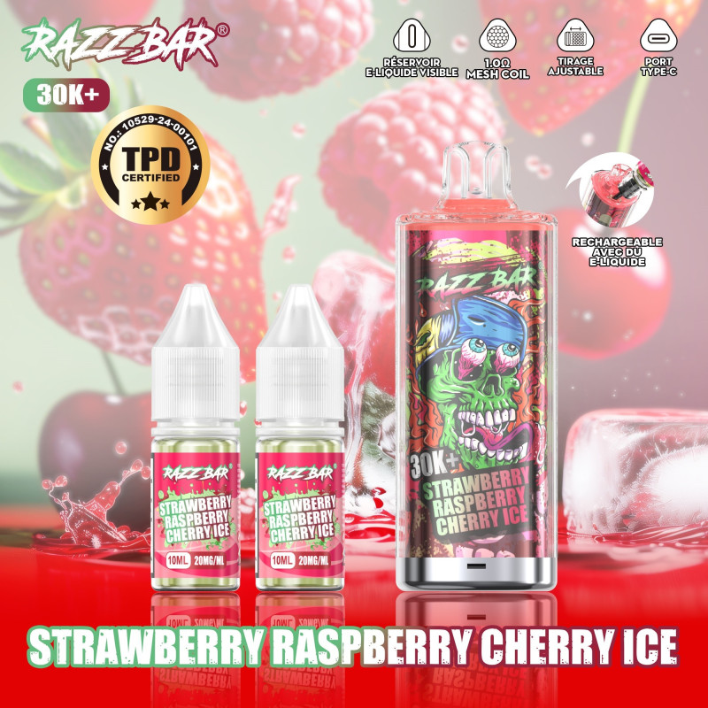 Razz Bar Strawberry Raspberry Cherry Ice 30K