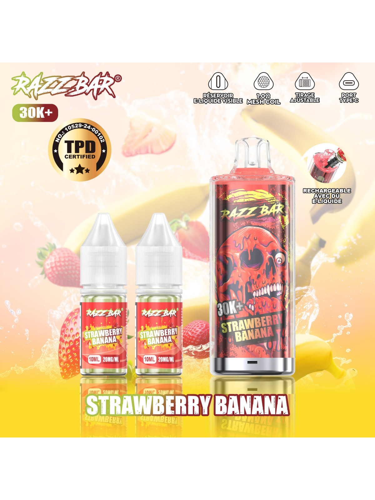 STRAWBERRY BANANA Razz Bar