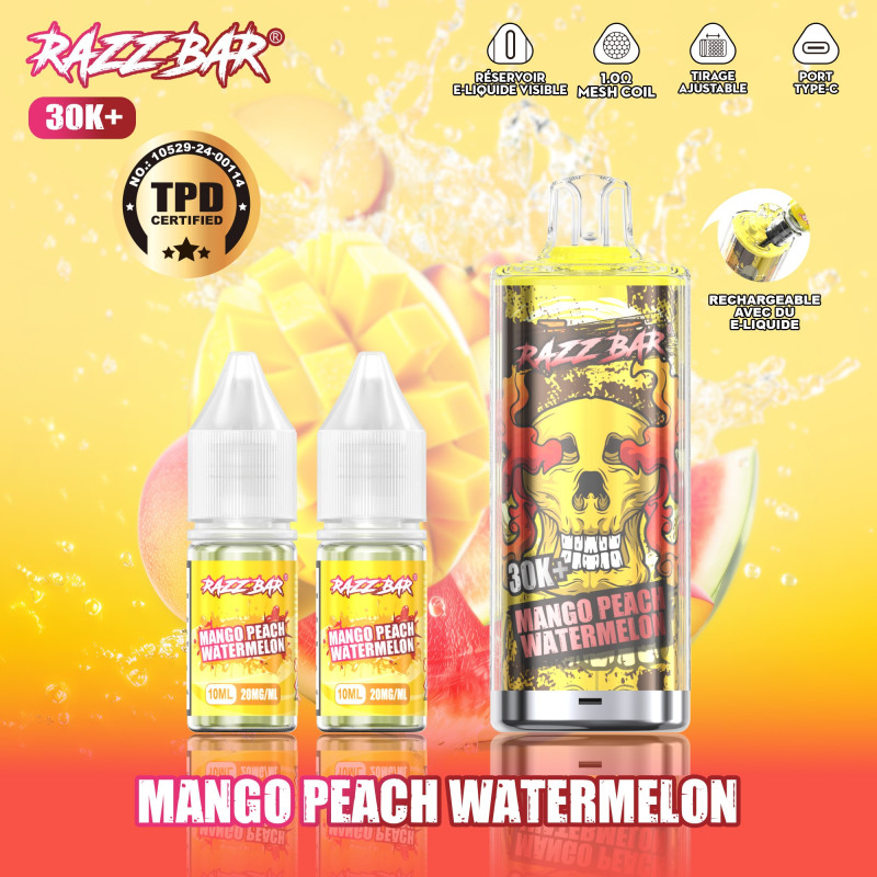 Razz Bar Mango Peach Watermelon 30K