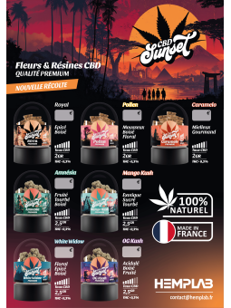 SUNSET CBD HEMPLAB - Carte saveurs