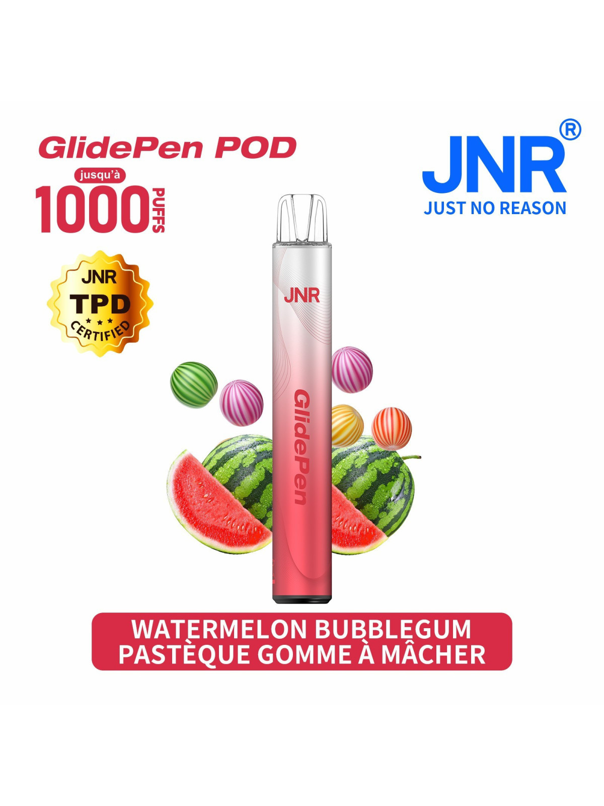 Watermelon Bubblegum 1000 PUFFS - GLIDE PEN JNR