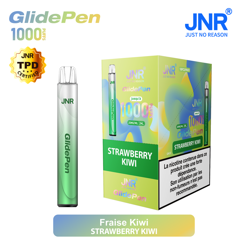 Strawberry Kiwi 1000 PUFFS - GLIDE PEN JNR Boîte regroupement