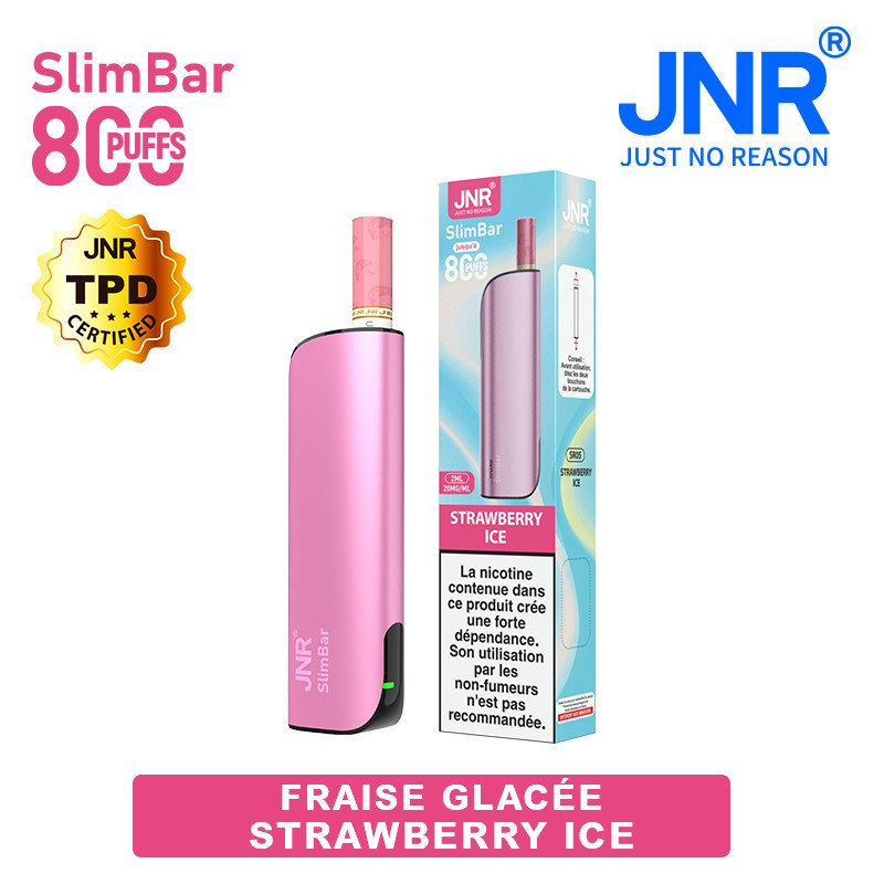 Kit Strawberry Ice 800 PUFFS - SlimBar JNR Boite