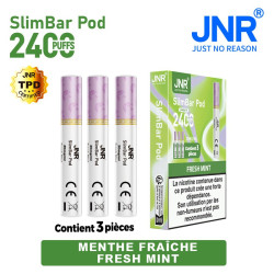 Cartouche Fresh Mint / 3pcs 2400 PUFFS - SLIMBAR JNR Boite