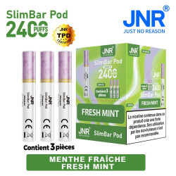 Cartouche Fresh Mint / 3pcs 2400 PUFFS - SLIMBAR JNR Boite de regroupement