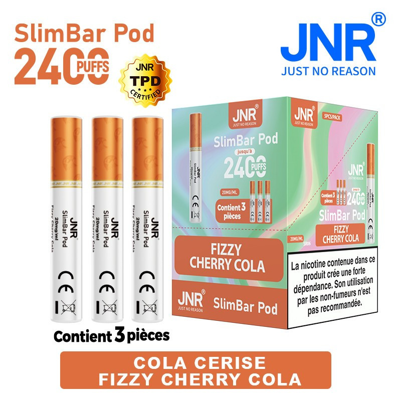 Cartouche Fizzy Cherry Cola / 3pcs 2400 PUFFS - SLIMBAR JNR Boite