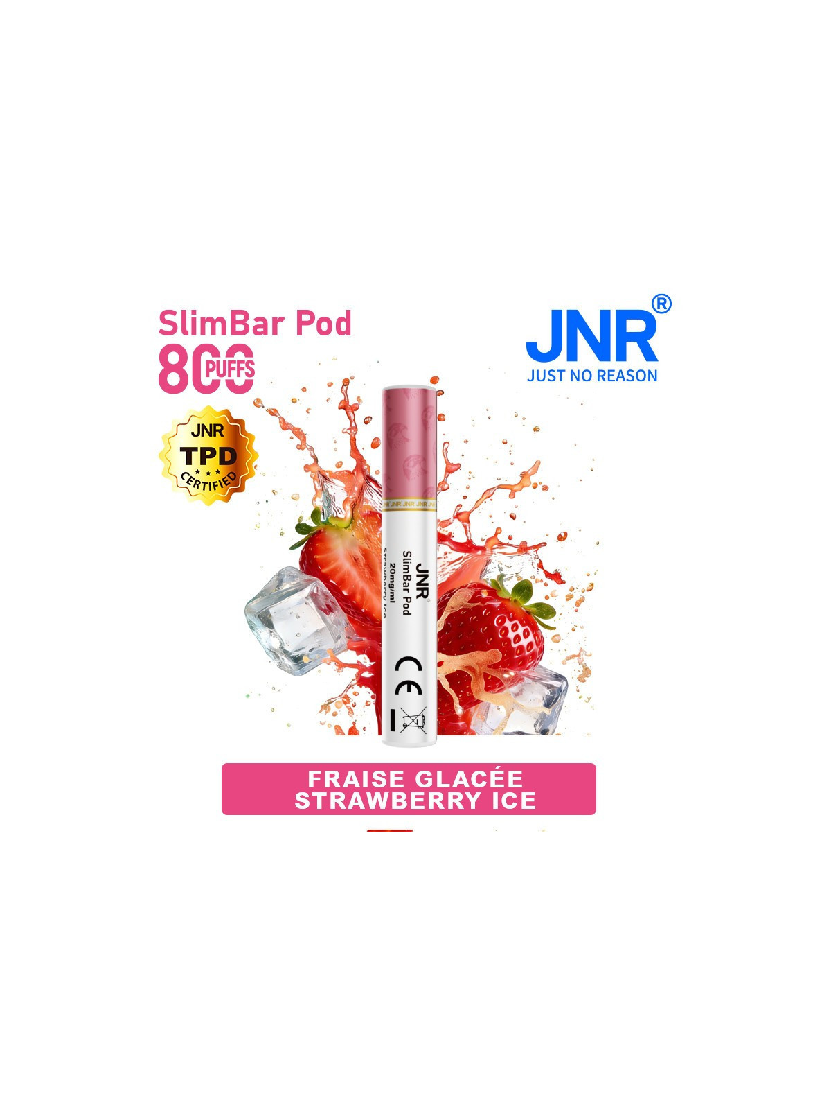 Cartouche Strawberry Ice / 3pcs 2400 PUFFS - SLIMBAR JNR